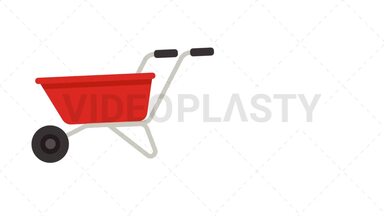 Wheel Barrow Icon Stock Animation