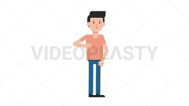White Casual Man Disapprove Stock Animation