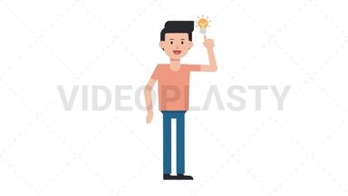 White Casual Man Idea Stock Animation