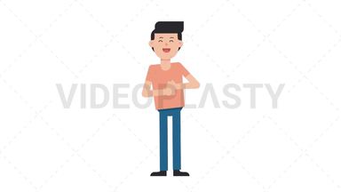 White Casual Man Laughing Stock Animation