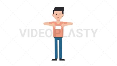 White Casual Man Putting on Face Mask Stock Animation