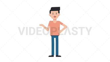 White Casual Man Talking Stock Animation