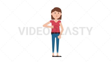 White Casual Woman Disapprove Stock Animation