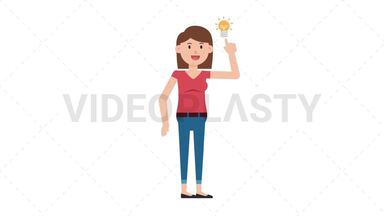 White Casual Woman Idea Stock Animation