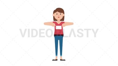 White Casual Woman Putting on Face Mask Stock Animation