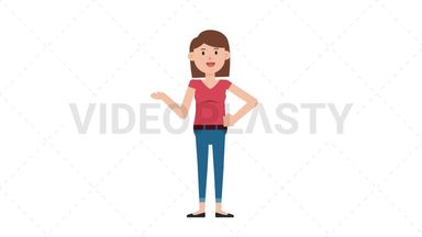 White Casual Woman Talking Stock Animation