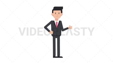 White Corporate Man Approve Stock Animation