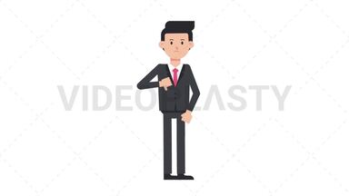White Corporate Man Disapprove Stock Animation