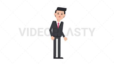 White Corporate Man Dizzy Stock Animation