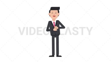 White Corporate Man Laughing Stock Animation