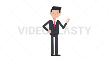 White Corporate Man OK Stock Animation