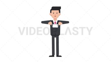 White Corporate Man Putting on Face Mask Stock Animation