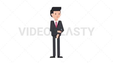 White Corporate Man Sad Stock Animation