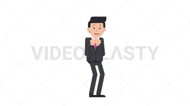 White Corporate Man Scared Stock Animation