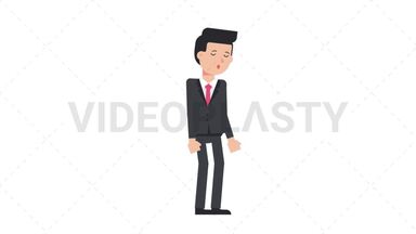 White Corporate Man Sleepy Stock Animation