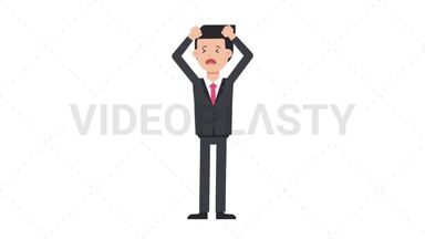 White Corporate Man Stressed Stock Animation