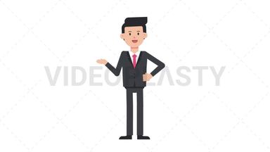 White Corporate Man Talking Stock Animation