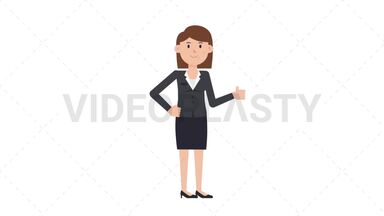White Corporate Woman Approve Stock Animation