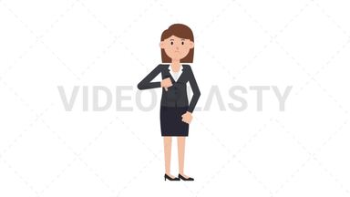 White Corporate Woman Disapprove Stock Animation