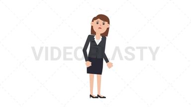 White Corporate Woman Dizzy Stock Animation