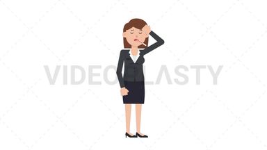White Corporate Woman Fever Stock Animation