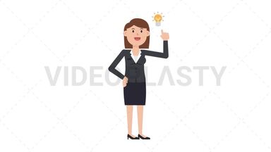 White Corporate Woman Idea Stock Animation