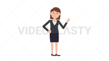 White Corporate Woman OK Stock Animation