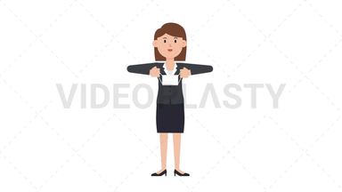 White Corporate Woman Putting on Face Mask Stock Animation