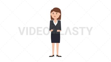 White Corporate Woman Sad Stock Animation