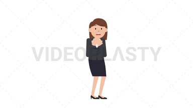 White Corporate Woman Scared Stock Animation