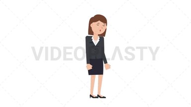 White Corporate Woman Sleepy Stock Animation