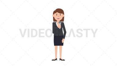 White Corporate Woman Talking on Microphone Stock Animation