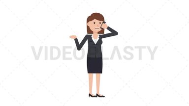 White Corporate Woman Talking on Phone Angry Stock Animation