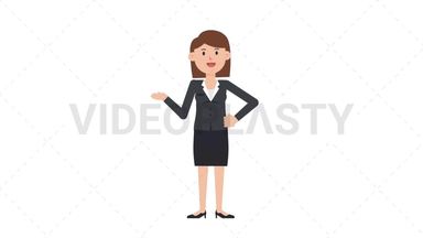 White Corporate Woman Talking Stock Animation