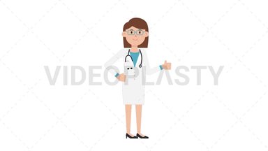 White Female Doctor Approve Stock Animation