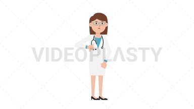 White Female Doctor Disapprove Stock Animation