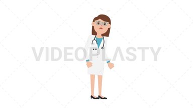 White Female Doctor Dizzy Stock Animation