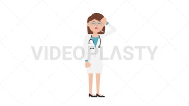 White Female Doctor Fever Stock Animation