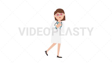 White Female Doctor In Love Stock Animation