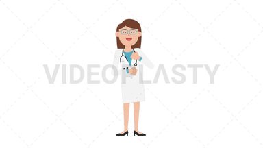 White Female Doctor Laughing Stock Animation