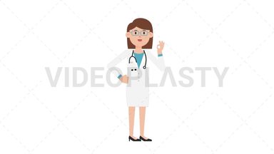 White Female Doctor Ok Stock Animation