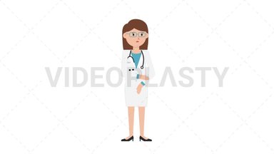 White Female Doctor Sad Stock Animation