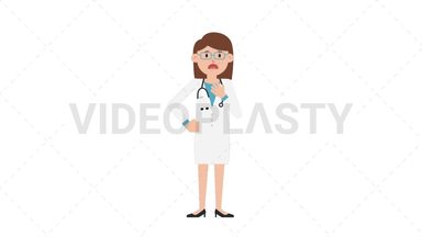 White Female Doctor Shortness of Breath Stock Animation