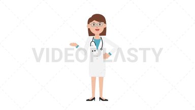 White Female Doctor Talking Stock Animation