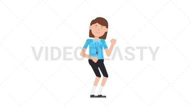 White Female EU Referee Dancing Stock Animation