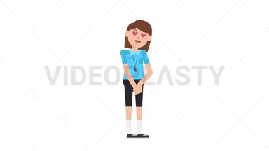 White Female EU Referee In Love Stock Animation