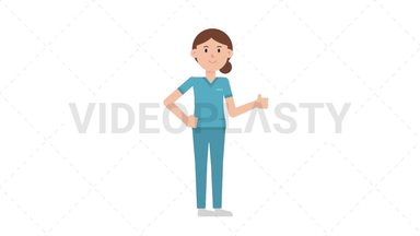 White Female Nurse Approve Stock Animation