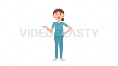 White Female Nurse Talking Stock Animation