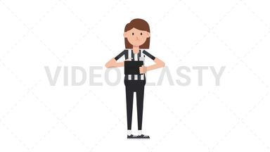 White Female US Referee Using Tablet Sad Stock Animation
