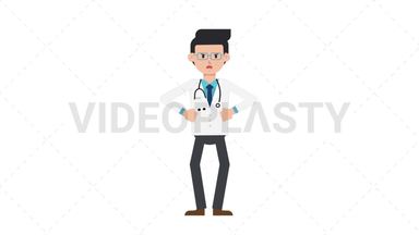 White Male Doctor Angry Stock Animation